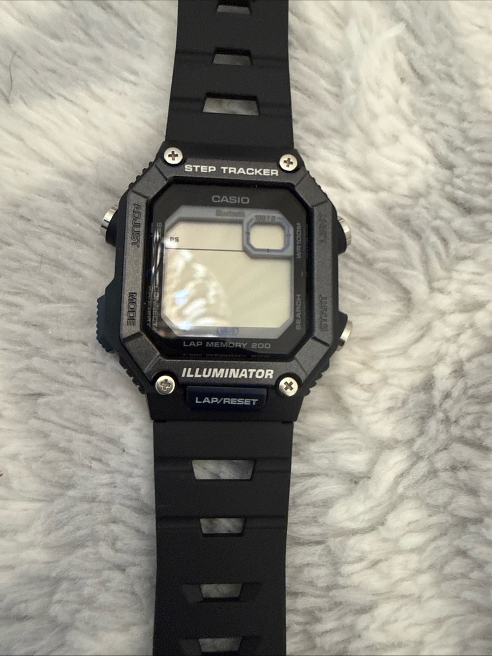 Casio Black Digital Step Tracker Illuminator Watch